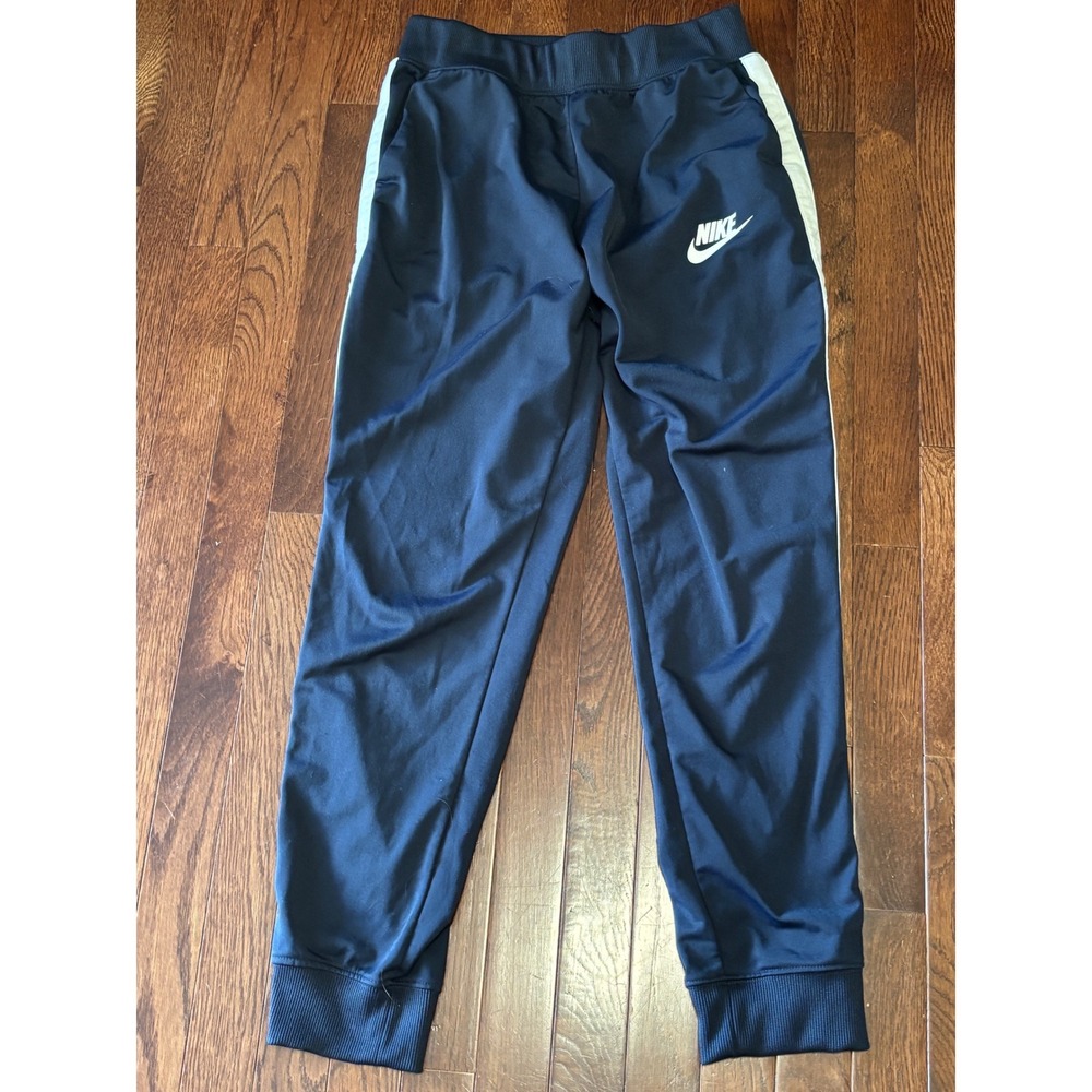 Vintage Nike Track Pants Mens M Navy White Stripe Swoosh Y2K Joggers 2000s